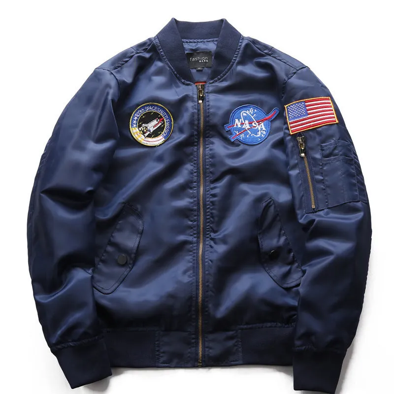 Varsity Bomber Jacket Autumn and Winter Men's Sports Stand Collar Jacket Air Force No. 1 Ma01 Pilot Baseball Uniform