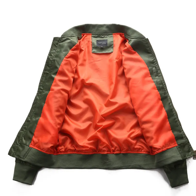 Varsity Bomber Jacket Autumn and Winter Men's Sports Stand Collar Jacket Air Force No. 1 Ma01 Pilot Baseball Uniform