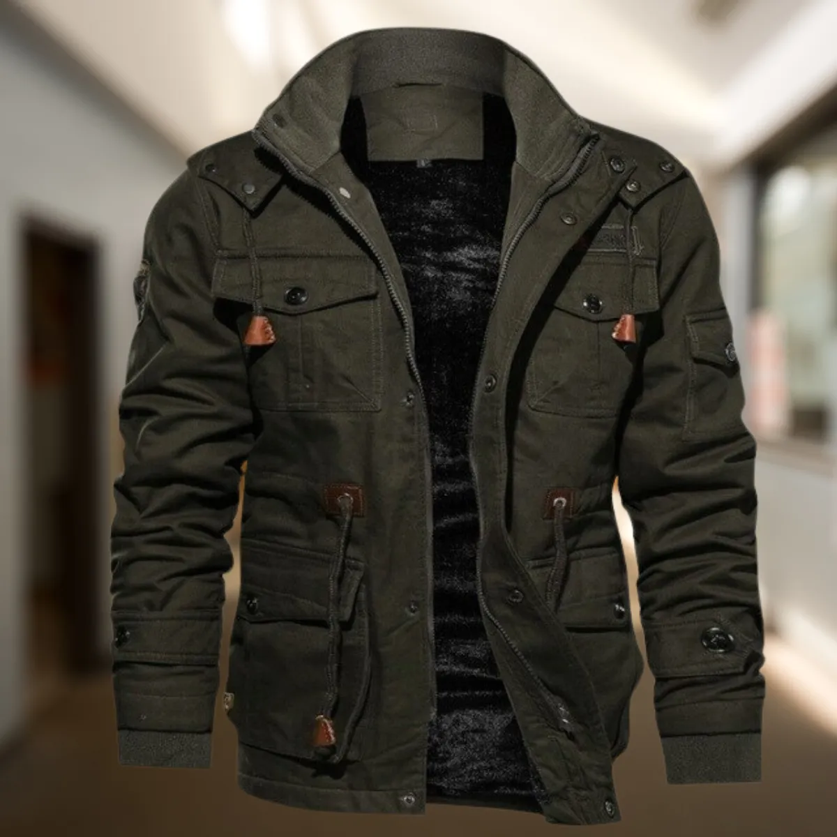 Varsity Bomber Jacket with Fur-Lined Fleece Interior for Men | Comfortable Streetwear