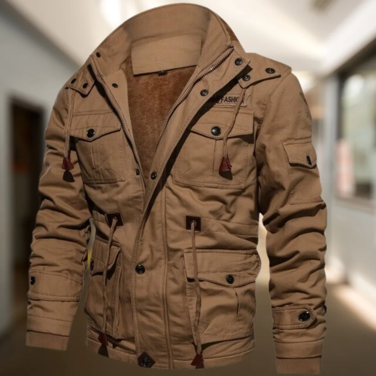 Varsity Bomber Jacket with Fur-Lined Fleece Interior for Men | Comfortable Streetwear