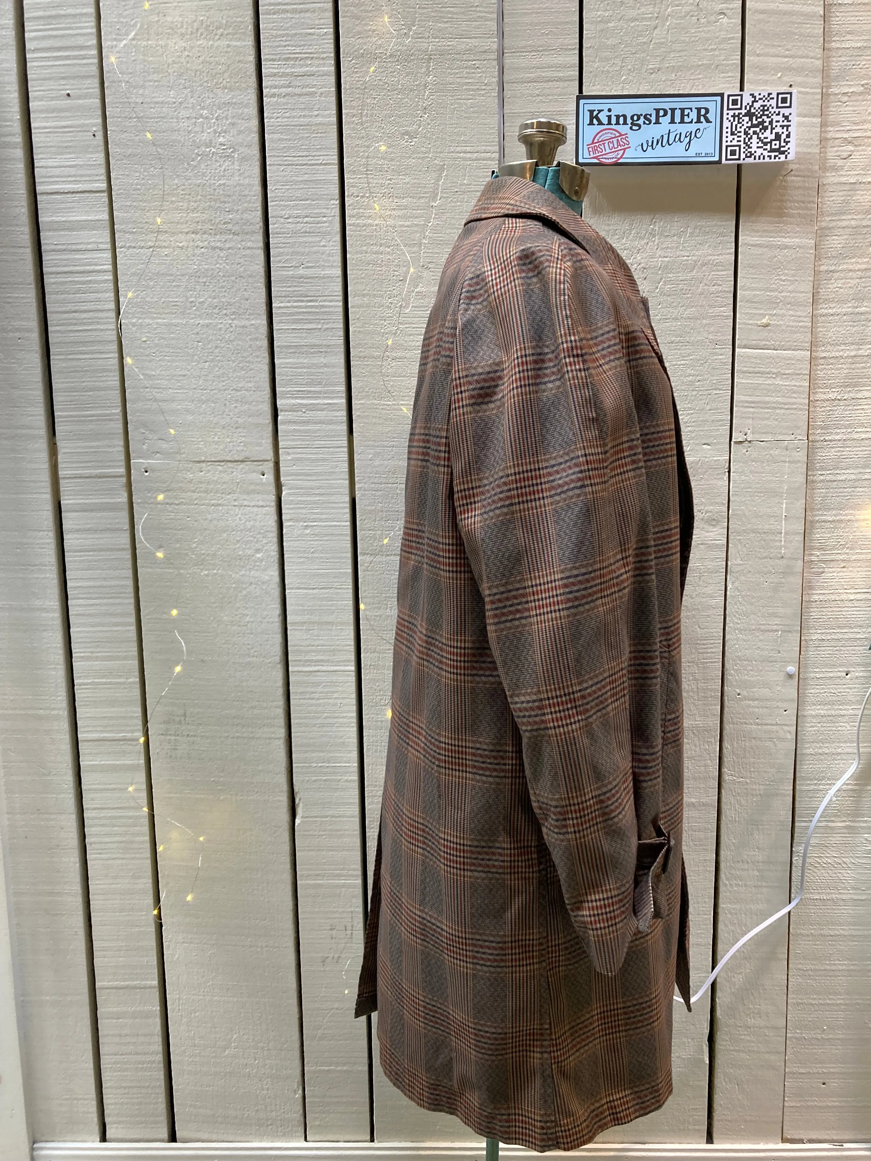 Vintage London Fog Plaid Trench Coat with Removable Liner, Made in USA
