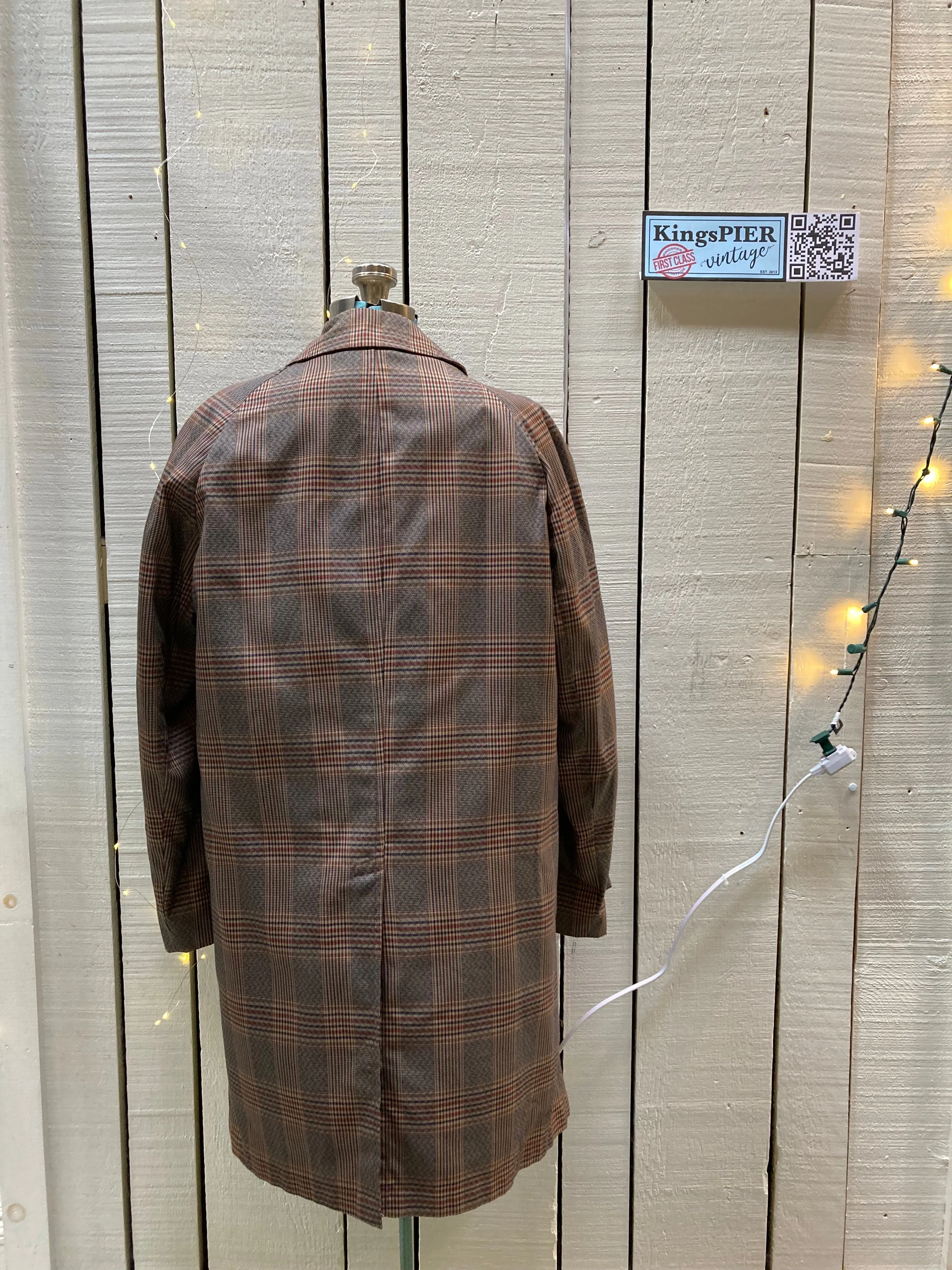 Vintage London Fog Plaid Trench Coat with Removable Liner, Made in USA