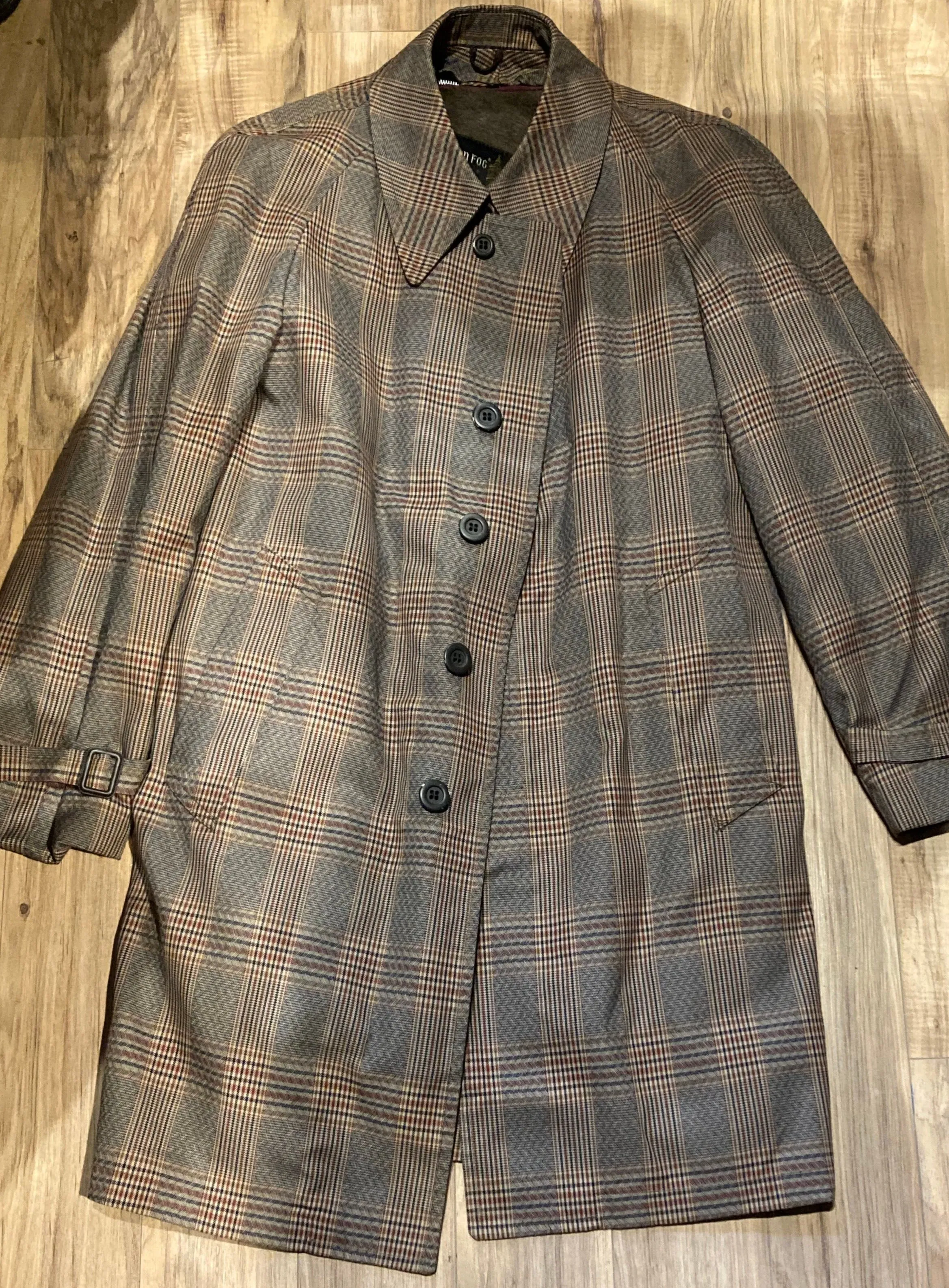 Vintage London Fog Plaid Trench Coat with Removable Liner, Made in USA