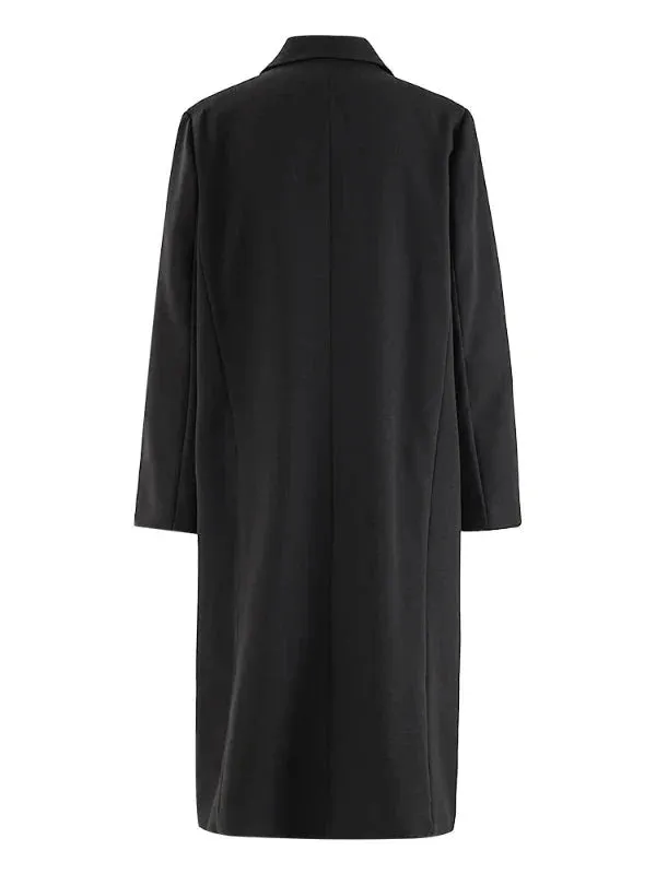 Wenkouban-Winter outfits Christmas Notched Collar Double Breasted Long Winter Coat