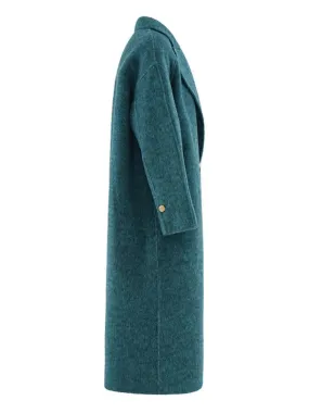 Wenkouban-Winter outfits Christmas Notched Collar Gold Buttons Thick Long Winter Coat