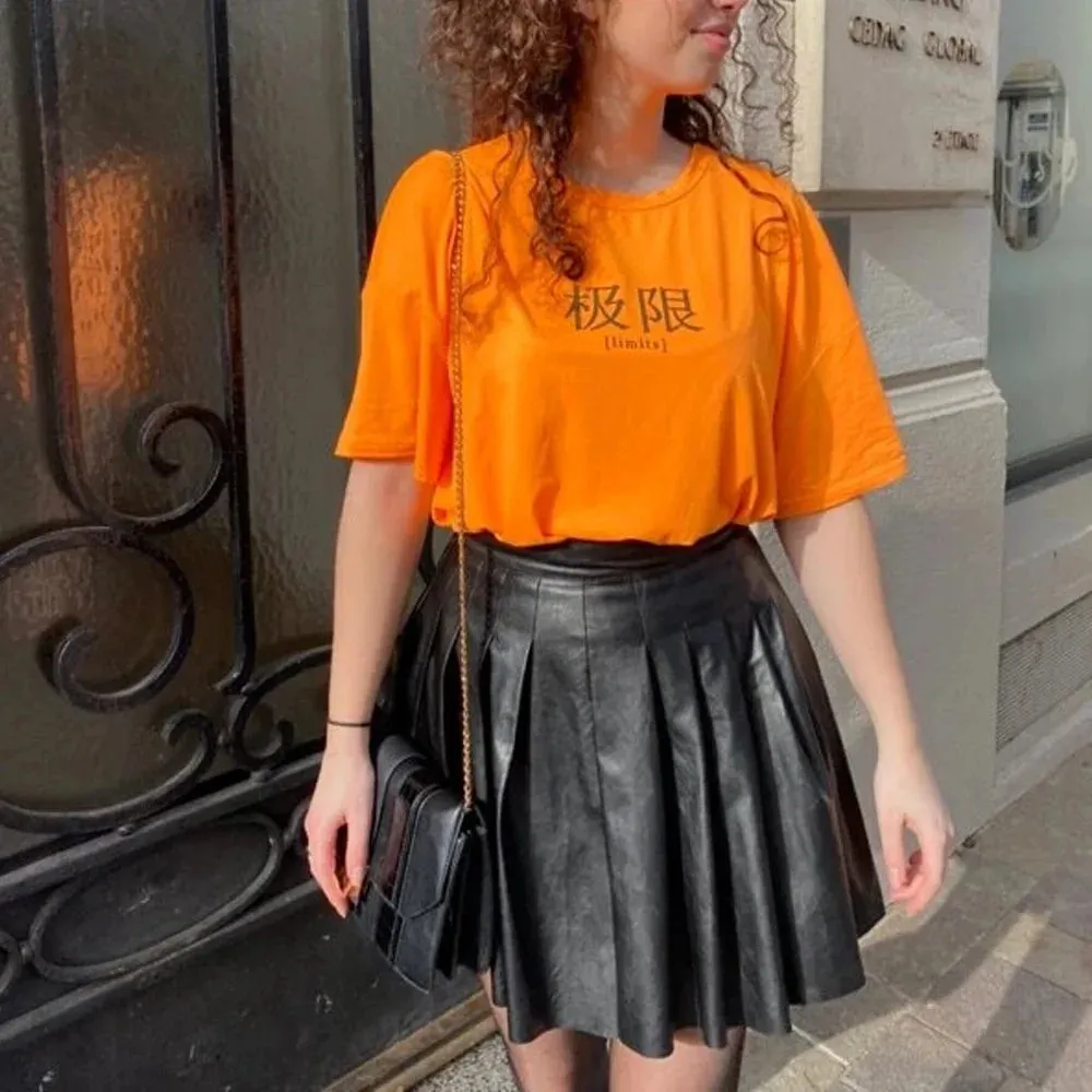 Women's PU A-Line Leather Fashion Designer Asymmetrical Mini Skirts (Short)